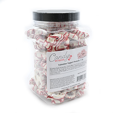 Candy Retailer Valentine Yogurt Pretzels 1 Lb Jar 